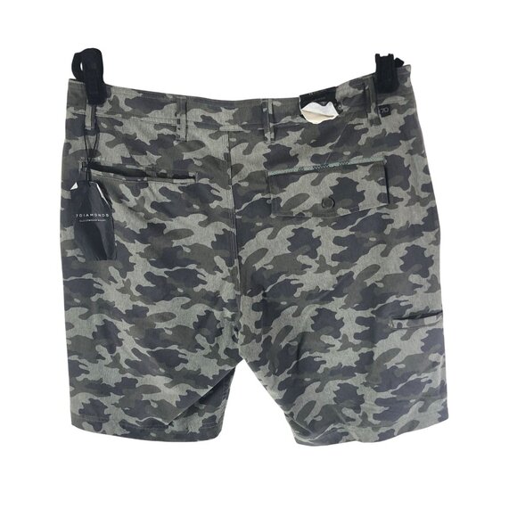 7Diamonds Cloudbreak Performance Shorts Camouflage Moisture Wicking Gray 34 - Picture 2 of 3